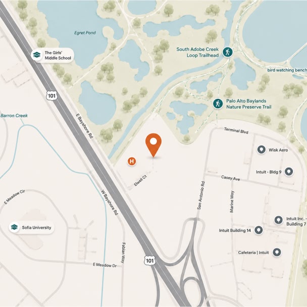 map showing location of office